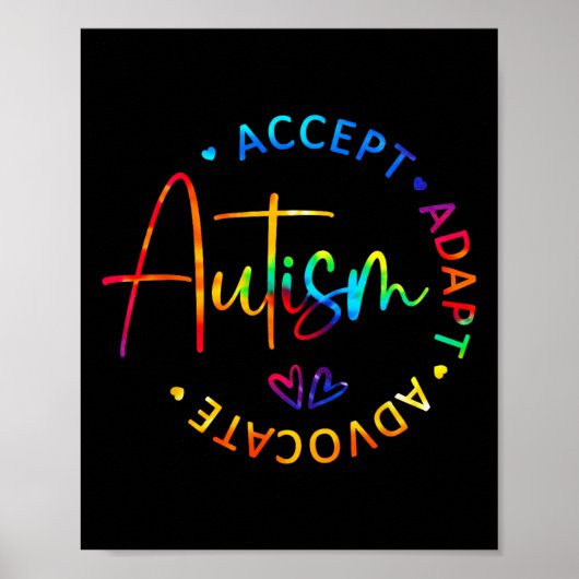 Poster Sensibilisation sur l'autisme Accepter Adapt Advoc (Devant)