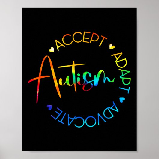 Poster Sensibilisation sur l'autisme Accepter Adapt Advoc (Devant)