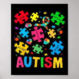 Poster Sensibilisation sur l'autisme Accepter Adapt Advoc