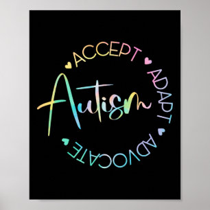 Poster Sensibilisation sur l'autisme Accepter Adapt Advoc