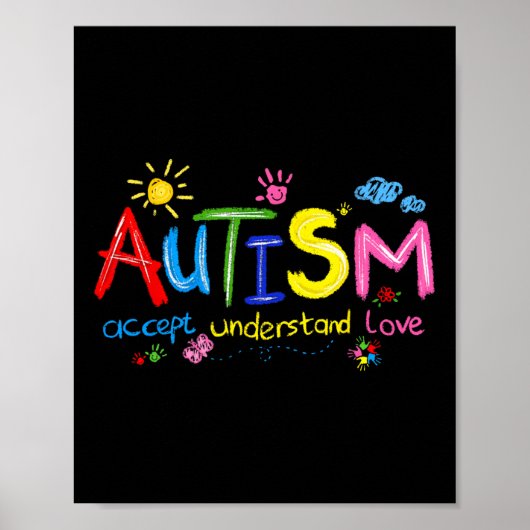Poster Sensibilisation sur l'autisme Accepter Comprendre (Devant)