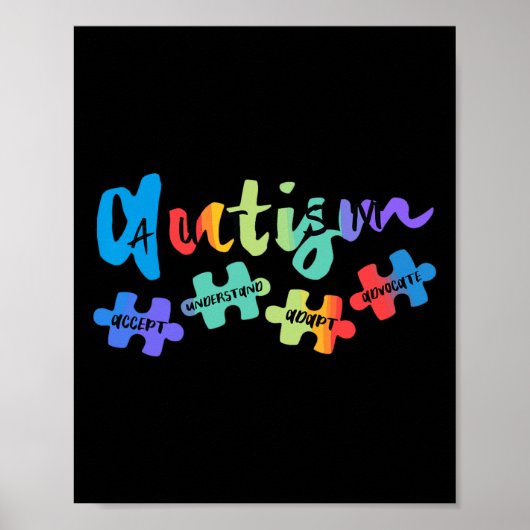 Poster Sensibilisation sur l'autisme Accepter Comprendre  (Devant)