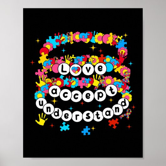 Poster Sensibilisation sur l'autisme Accepter l'amour Com (Devant)