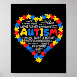 Poster Sensibilisation sur l'autisme Autisme Coeur Autism