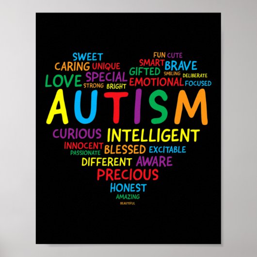 Poster Sensibilisation sur l'autisme Autisme Coeur Autism (Devant)