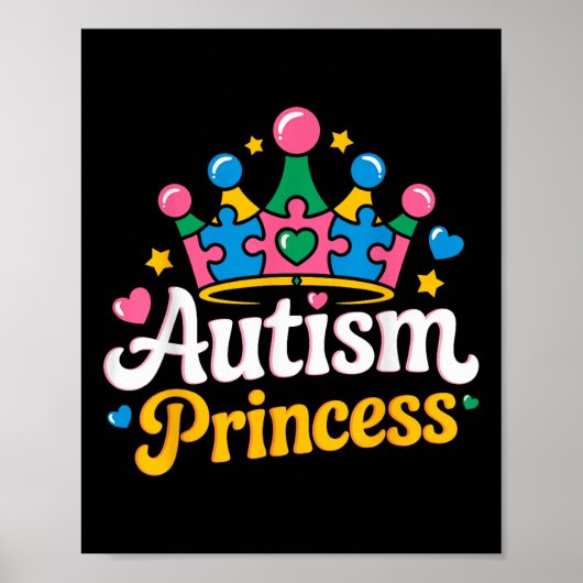 Poster Sensibilisation sur l'autisme Autisme Princesse Au (Devant)