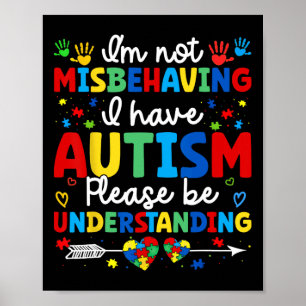 Poster Sensibilisation sur l'autisme Autiste Je ne me tro