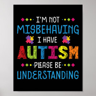 Poster Sensibilisation sur l'autisme Coeur Ruban Kindness