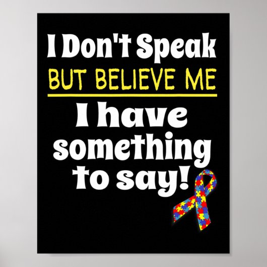 Poster Sensibilisation sur l'autisme Conscience non verba (Devant)