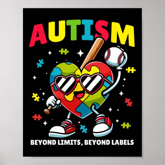 Poster Sensibilisation sur l'autisme de baseball Puzzle c (Devant)