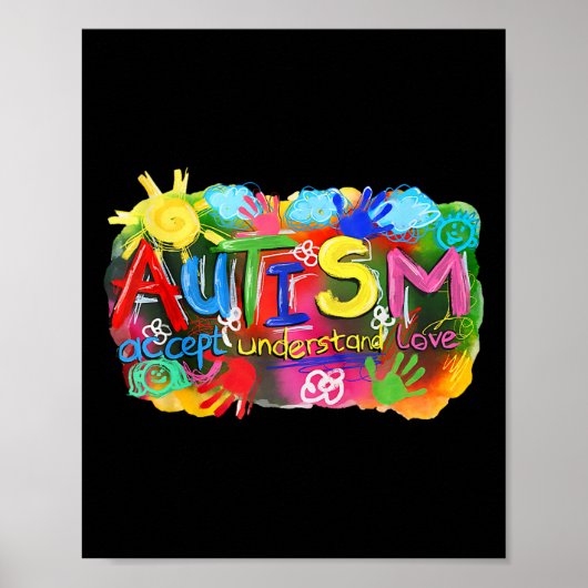 Poster Sensibilisation sur l'autisme de brosse Accepter C (Devant)
