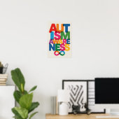 Poster Sensibilisation sur l'autisme de l'affiche Typogra (Bureau à domicile)