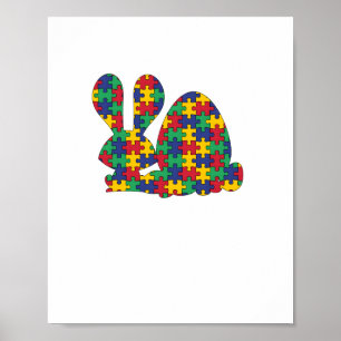 Poster Sensibilisation sur l'autisme de Pâques Rabbit Piè