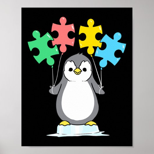 Poster Sensibilisation sur l'autisme de pingouin (Devant)
