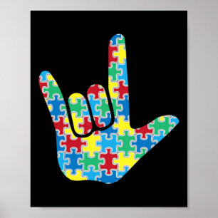 Poster Sensibilisation sur l'autisme des signes d'amour