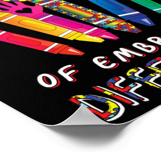 Poster Sensibilisation sur l'autisme Embrasser Différence (Coin)