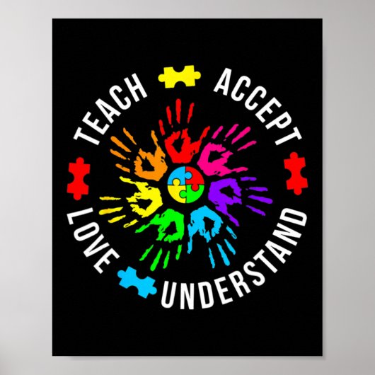 Poster Sensibilisation sur l'autisme Enseignant Puzzle Ap (Devant)