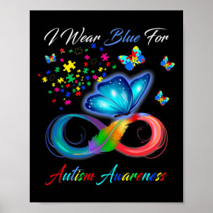 Poster Sensibilisation sur l'autisme Je Porte Du Bleu Pou