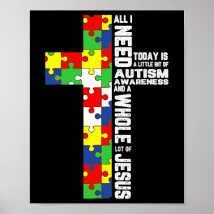 Poster Sensibilisation sur l'autisme Jésus Croix Puzzle C