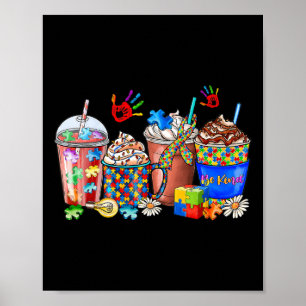Poster Sensibilisation sur l'autisme Jour Café Latte Tass
