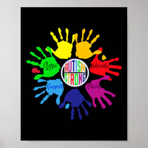 Poster Sensibilisation sur l'autisme Langue Signale Main
