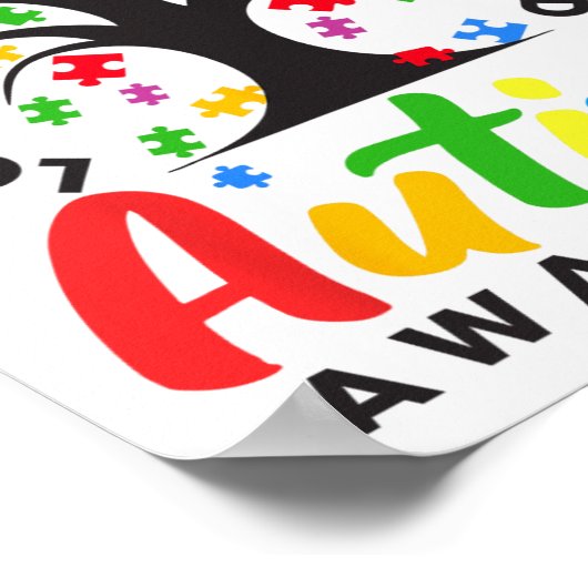 Poster Sensibilisation sur l'autisme Love Support Accepte (Coin)