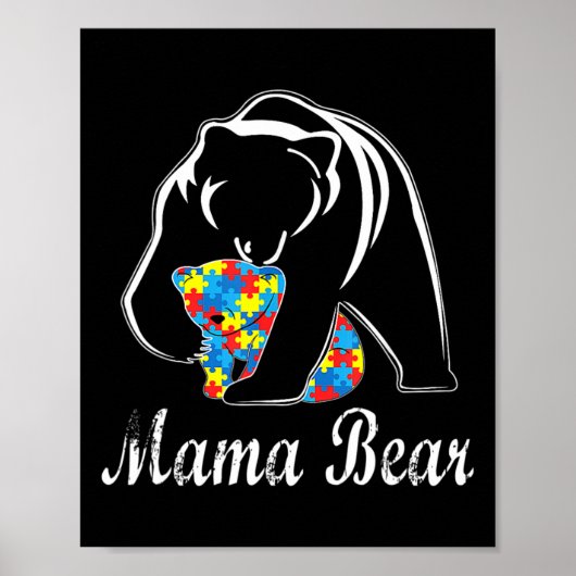 Poster Sensibilisation sur l'autisme Mama Soutien aux our (Devant)