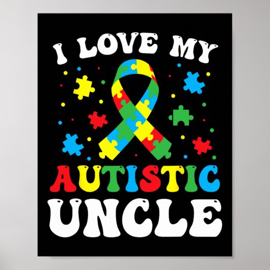 Poster Sensibilisation sur l'autisme Oncle J'Aime Mon Onc (Devant)