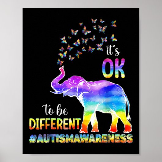 Poster Sensibilisation sur l'autisme Papillon éléphant C' (Devant)