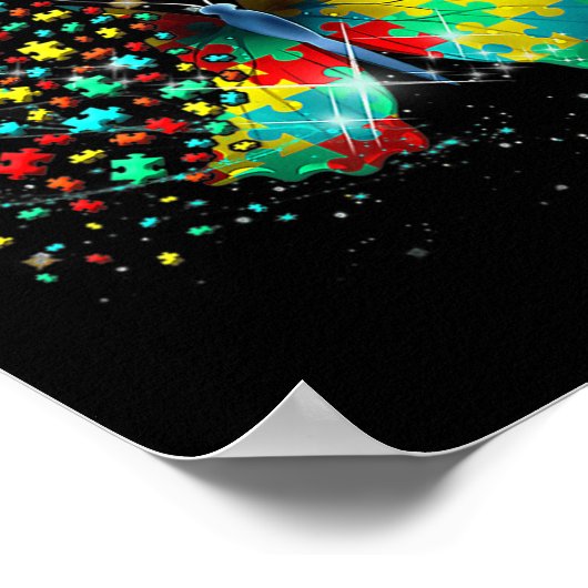 Poster Sensibilisation sur l'autisme Papillon Peace Lover (Coin)