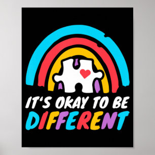 Poster Sensibilisation sur l'autisme Puzzle pièce Rainbow