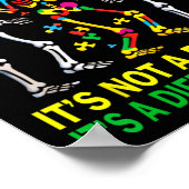 Poster Sensibilisation sur l'autisme Skeleton Danser Auti (Coin)