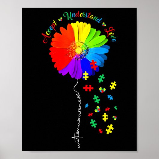 Poster Sensibilisation sur l'autisme Sunflower Accepter C (Devant)