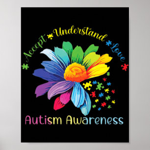 Poster Sensibilisation sur l'autisme Sunflower Accepter C