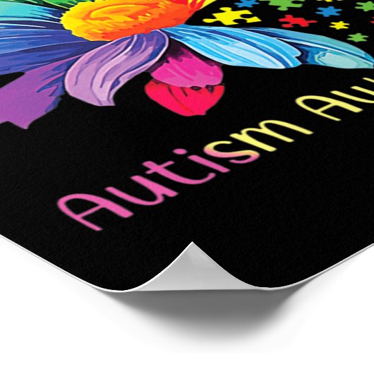 Poster Sensibilisation sur l'autisme Sunflower Accepter C (Coin)