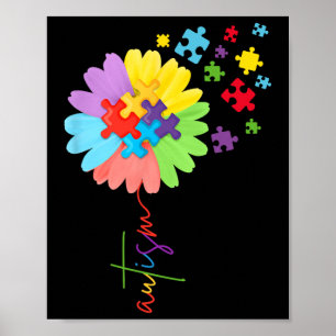 Poster Sensibilisation sur l'autisme Sunflower Puzzle Piè