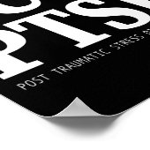 Poster Sensibilisation turquoise au ruban Ptsd - Soutien (Coin)