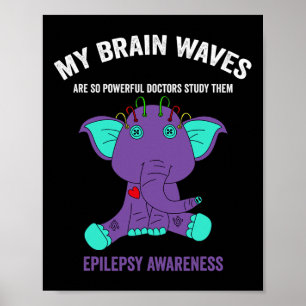 Poster Sensibilité à l'épilepsie ruban violet - épilepsie