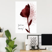 Poster "Sentez La Beauté" Aquarelle Rouge Fleur Tulipe (Bureau à domicile)