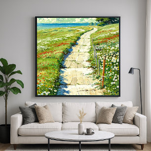 Poster Sentier balnéaire - Illustration du paysage Art St