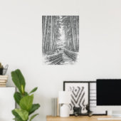 Poster Sentier de bambou dans la lumière - Yang | Art mur (Bureau à domicile)