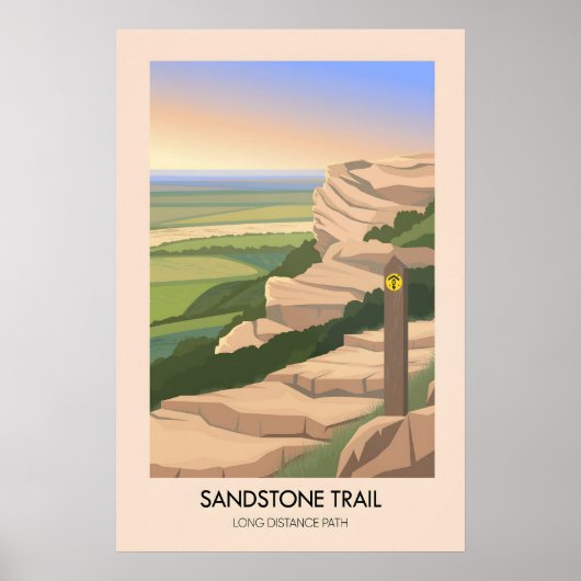 Poster Sentier de grès Randonnée sur longue distance Voya (Devant)