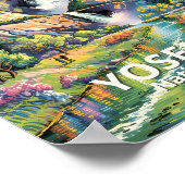Poster Sentier de randonnée de la cascade d'eau printaniè (Coin)