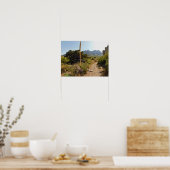 Poster sentier du désert avec yucca et montagnes (Cuisine)