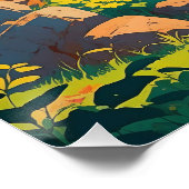 Poster Sentier forestier éclairé - Scène naturelle boisée (Coin)