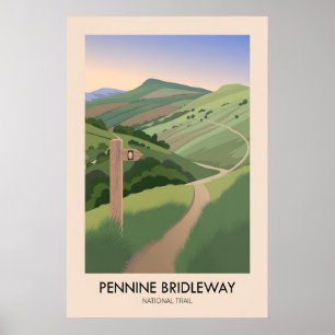 Poster Sentier national de Pennine Bridleway Voyage Moder