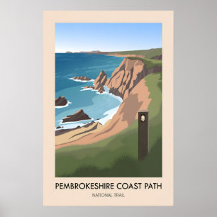 Poster Sentier national moderne du littoral du Pembrokesh