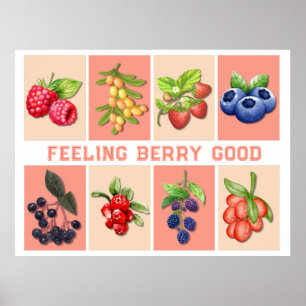 Poster SENTIMENT BERRY BONNE Fraise sur mesure