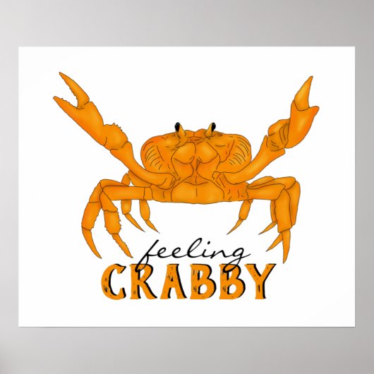 Poster Sentiment de crabe, crabe orange (Devant)