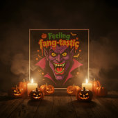 Poster Sentiment Fang Tastic Halloween design Vampire Hal